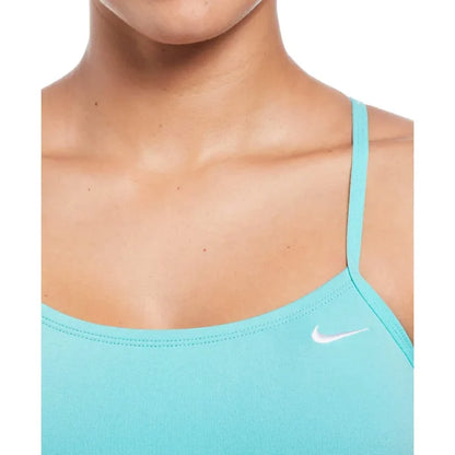 Nike Hydrastrong solid cutout one-piece swimsuit in Aurora Green, featuring a sleek design and cutout details for active swimming.