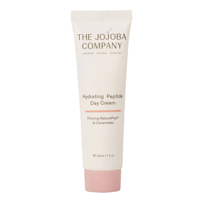 Tube of The Jojoba Company Hydrating Peptide Day Cream on a white background.