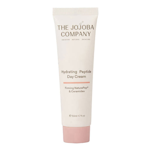 Tube of The Jojoba Company Hydrating Peptide Day Cream on a white background.