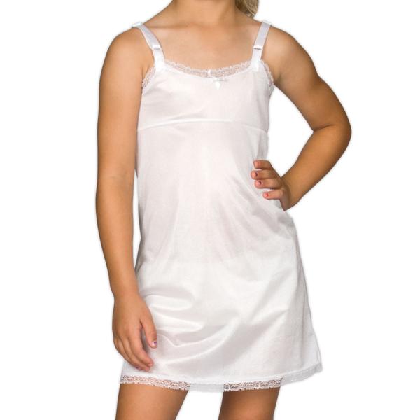 ICM Simple Empire Waist Nylon Slip-White