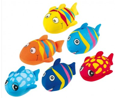 Colorful striped plush fish pull buoy toys in Instructors Kit - Medium