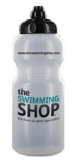 Clear plastic water bottle with black cap, teal orange Signature Shop logo, in Instructors Kit - Medium