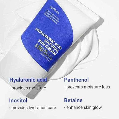Isntree Hyaluronic Acid Natural Sun Cream SPF50+ - Sunscreen / Facial Sun Protection - Isntree -- United Arab Emirates -- Pinky Cosmetics