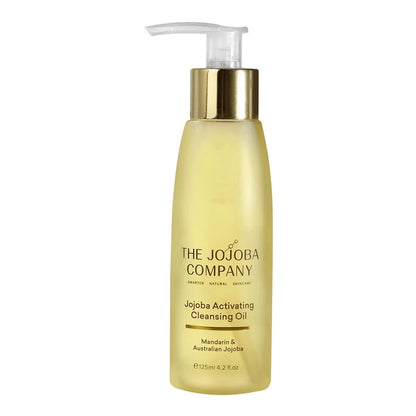 Jojoba Activating Cleansing Oil bottle from The Jojoba Company on a white background