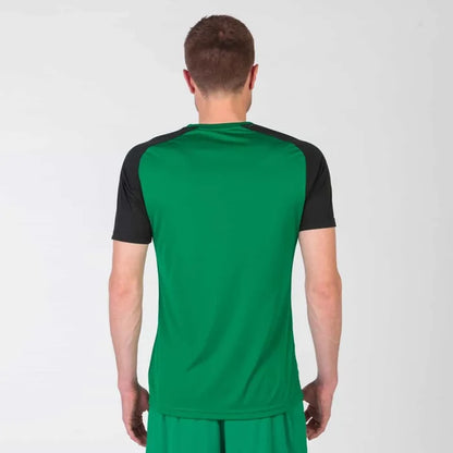 Joma Boys Academy IV T-shirt in green and black, casual cotton T-shirt with Joma branding and sporty design.