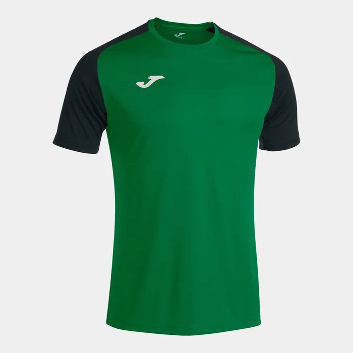 Joma Boys Academy IV T-shirt in green and black, casual short-sleeve cotton tee with Joma branding, for boys.