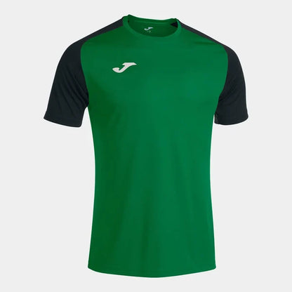 Joma Boys Academy IV T-shirt in green and black, casual short-sleeve cotton tee with Joma branding, for boys.