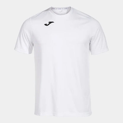Joma boys' white Combi T-shirt, casual short-sleeve shirt for kids, made of soft fabric with Joma branding.