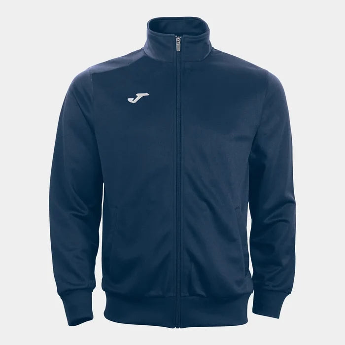 Navy Joma Boys Gala Jacket with zip closure and hood, designed for kids, made of lightweight fabric for casual wear.
