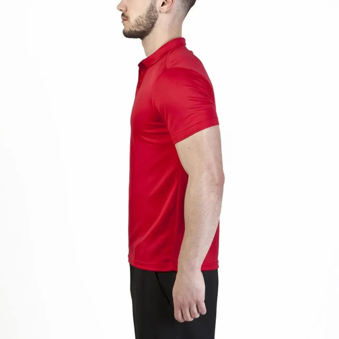 Red Joma boys' hobby polo shirt, made of soft fabric, featuring a classic collar and short sleeves, perfect for casual wear.