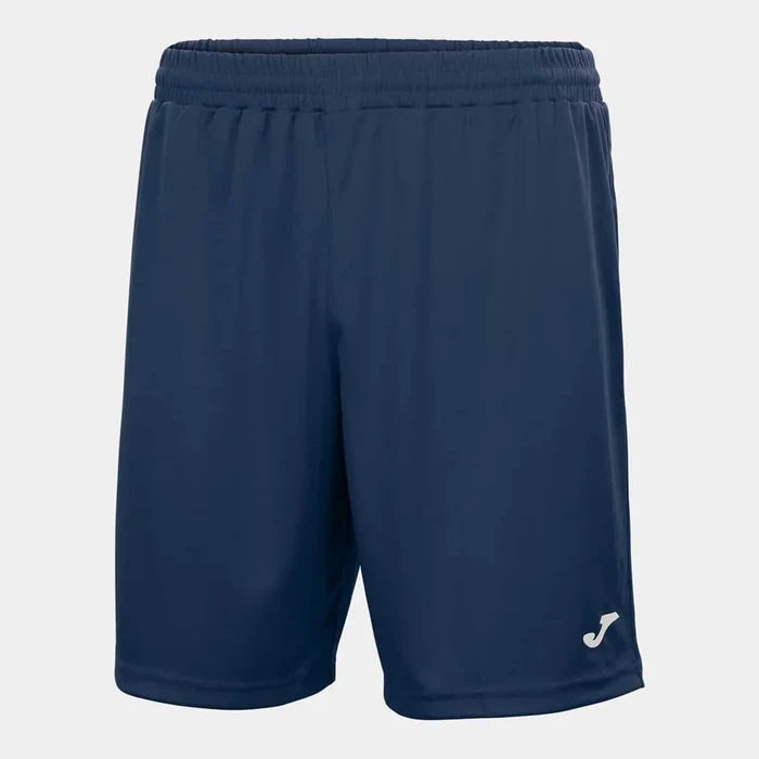 Joma Boys Nobel Short in dark navy, lightweight athletic shorts with an elastic waistband, designed for active wear.