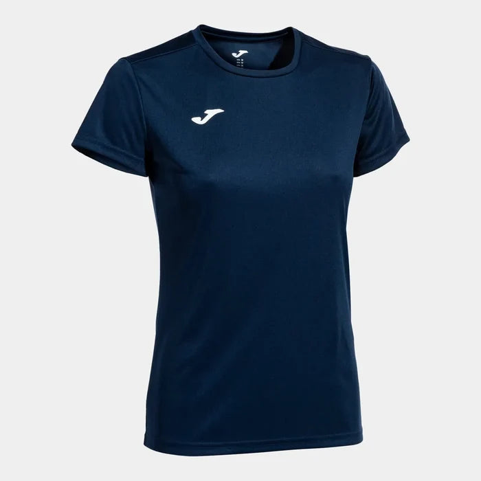 Joma girls' dark navy Combi T-shirt with short sleeves and crew neck, made from soft cotton fabric.