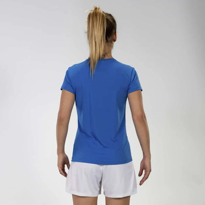 Joma girls' royal blue Combi T-shirt with short sleeves, made from soft fabric, perfect for casual wear.