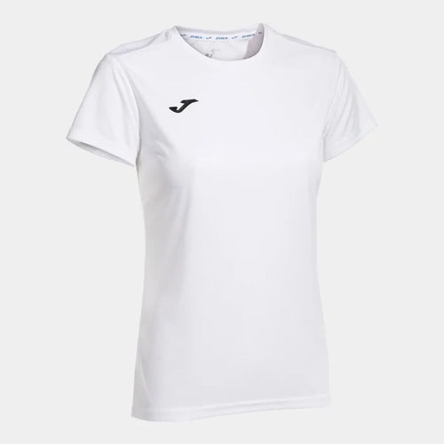 White Joma girls' Combi T-shirt, a casual short-sleeve top with a classic design, perfect for everyday wear.