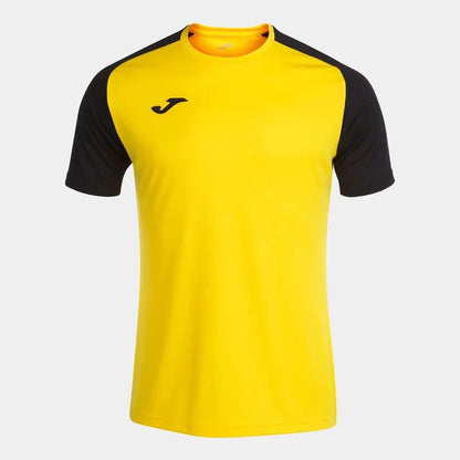Joma men's yellow and black Academy IV T-shirt, casual sportswear with a comfortable fit and stylish design.