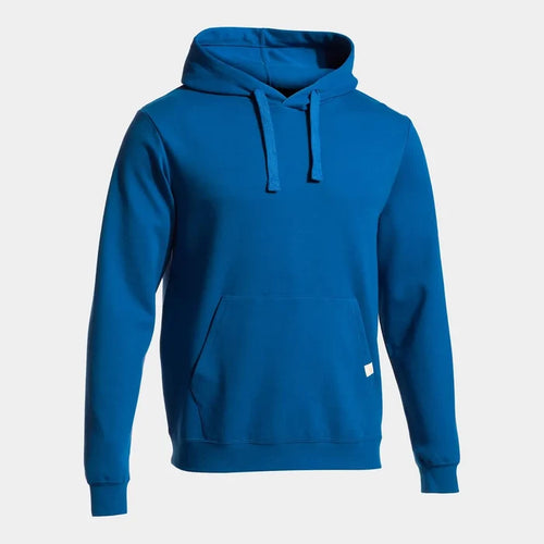 Joma men's royal Combi hooded sweatshirt, navy blue hoodie with front pockets and adjustable drawstrings, casual jacket style.