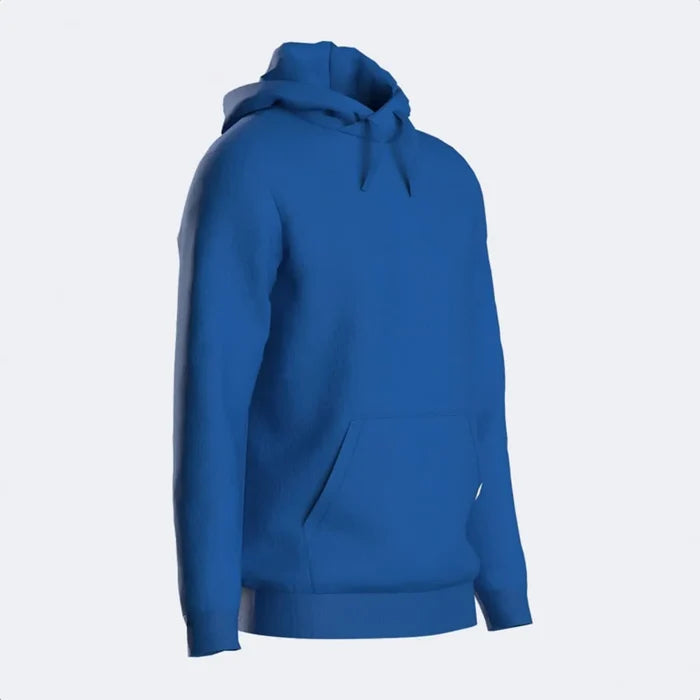 Joma men's royal blue combi hooded sweatshirt, casual jacket with front pockets and adjustable drawstrings.