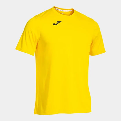 Yellow Joma men's Combi T-shirt, casual short-sleeve shirt with a comfortable fit, featuring the Joma logo and classic design.