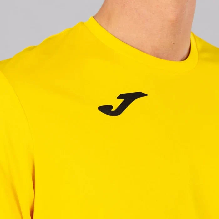 Yellow Joma men's Combi T-shirt made of breathable fabric, casual short-sleeve design for comfortable everyday wear.