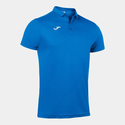 Joma men's royal hobby polo shirt, casual T-shirt with collar, short sleeves, and logo detail in front.