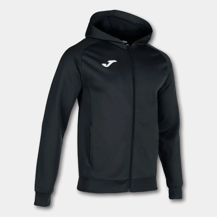 Black Joma Menfis Hoodie Jacket for men, casual zip-up jacket with hood, displayed on a plain background.