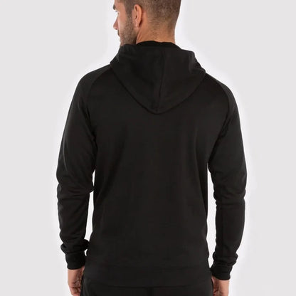 Black Joma Menfis Hoodie Jacket for men, featuring a comfortable design and casual style in a front view.