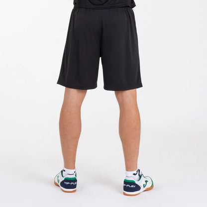 Joma men's Nobel black shorts, casual athletic bottoms with an elastic waistband and sporty design.