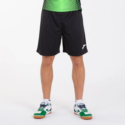 Black Joma men's Nobel shorts, lightweight athletic shorts with a comfortable fit, designed for sports and casual wear.
