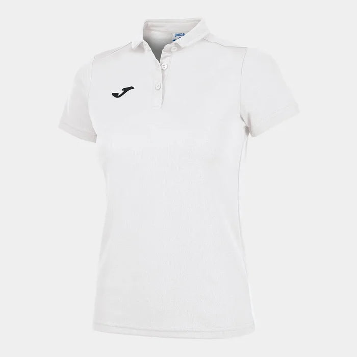 White Joma women's Hobby Polo shirt, casual T-shirt with a classic collar and short sleeves, perfect for sports or everyday wear.