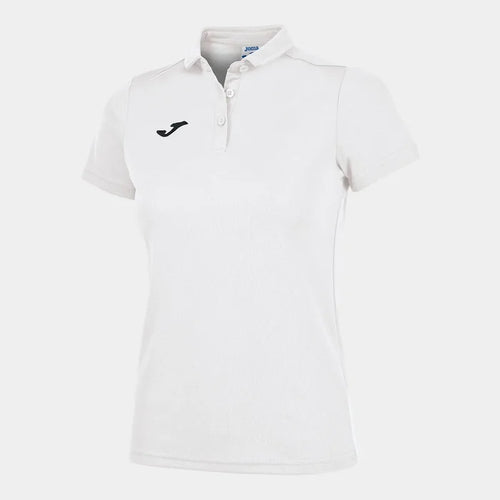 White Joma women's Hobby Polo shirt, casual T-shirt with a classic collar and short sleeves, perfect for sports or everyday wear.