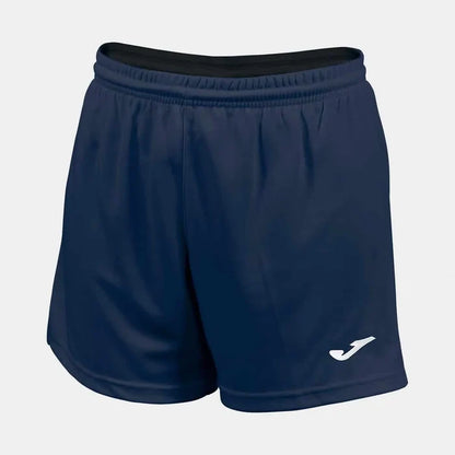 Joma Women's Paris II Dark Navy Shorts, lightweight athletic bottoms with a comfortable fit and sporty design.