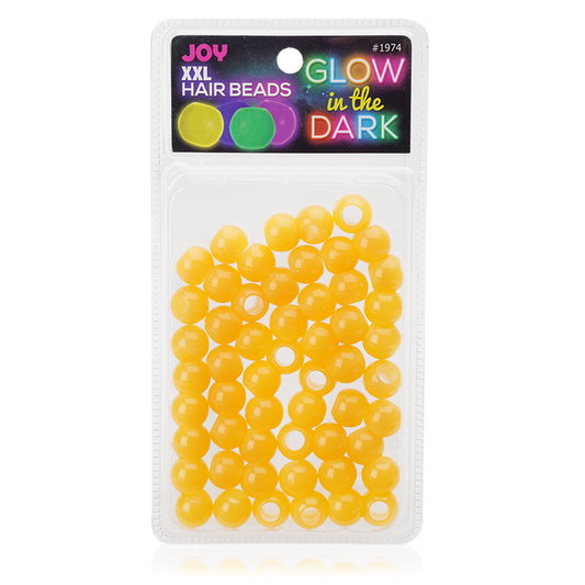 Joy Glow In the Dark Round Hair Beads XX-Large, 60 Count, Orange