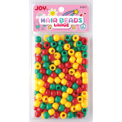Joy Round Hair Beads Large, 240 Count, Assorted Colors