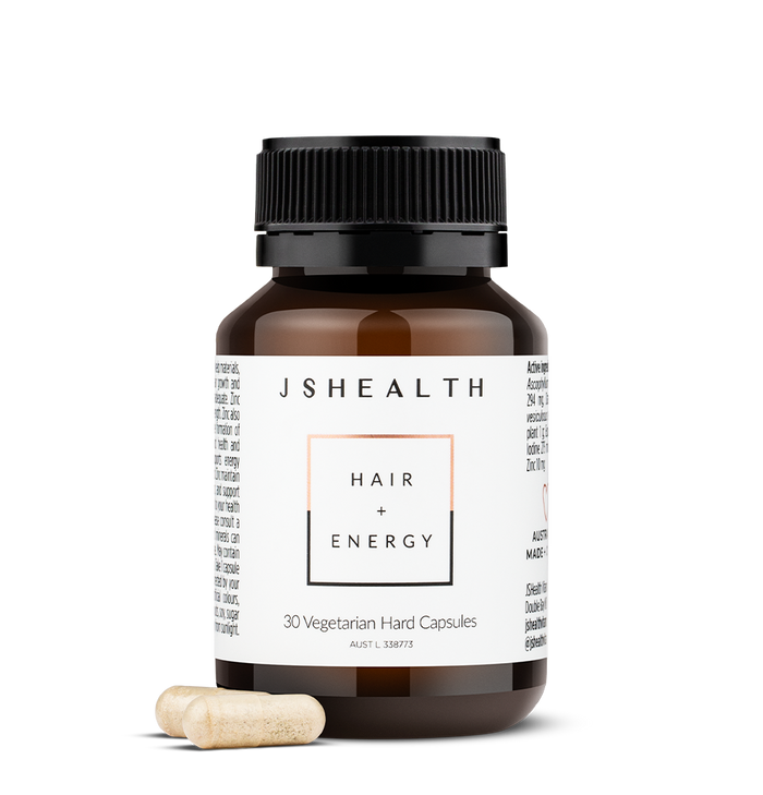 JShealth 30's Vegetarian Capsules Hair+ Energy