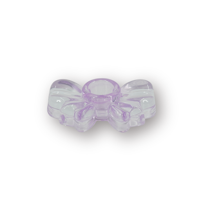 Kaarshouder - Kandelaar Strik - Glas - Lila - 9,5x6,5x2,5 cm