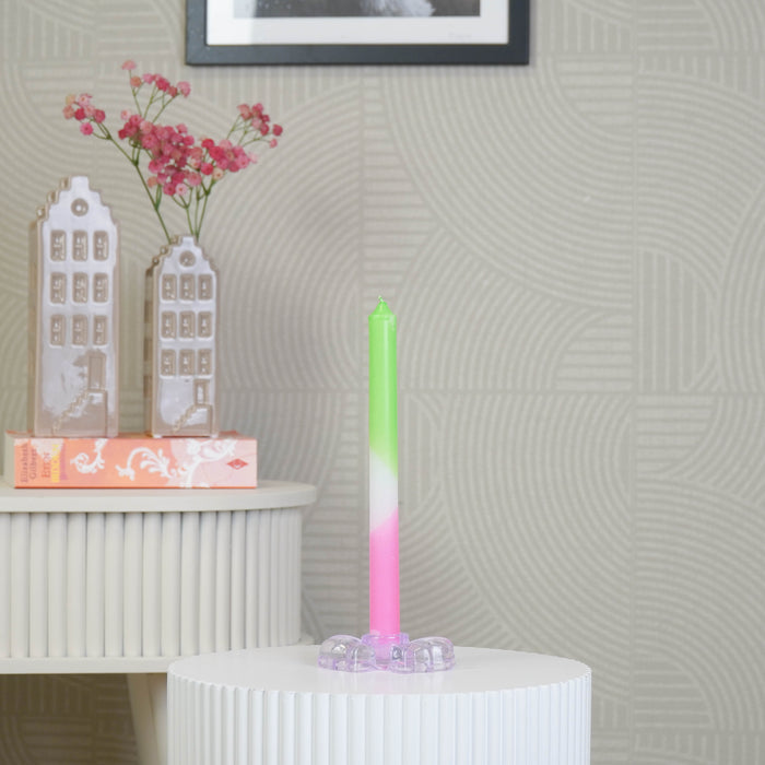 Kaarshouder - Kandelaar Strik - Glas - Lila - 9,5x6,5x2,5 cm
