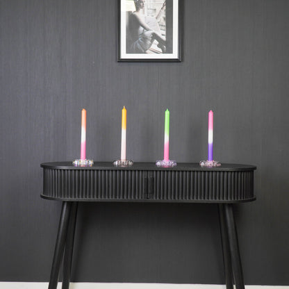 Kaarshouder - Kandelaar Strik - Glas - Lila - 9,5x6,5x2,5 cm