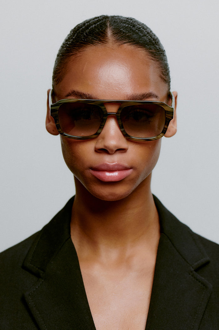 Kaya Sunglasses Striped Horn