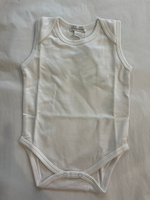 Kissy Sleeveless Bodysuit-White