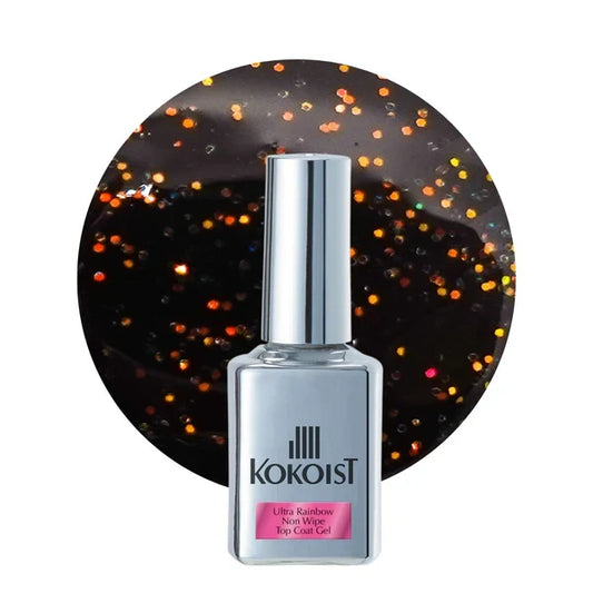 KOKOIST Ultra Rainbow Non Wipe Top Coat Gel, 15ml