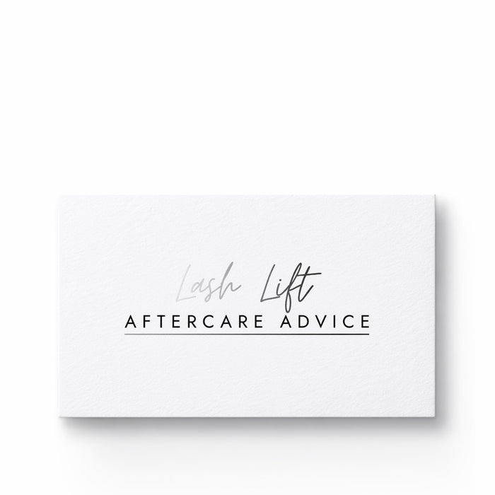 Lash Lift Aftercare Advice Cards