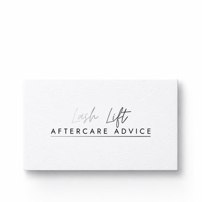 Lash Lift Aftercare Advice Cards