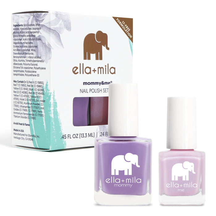 Mommy & Me Lavender Fields and Isla View nail polish set with its gift box