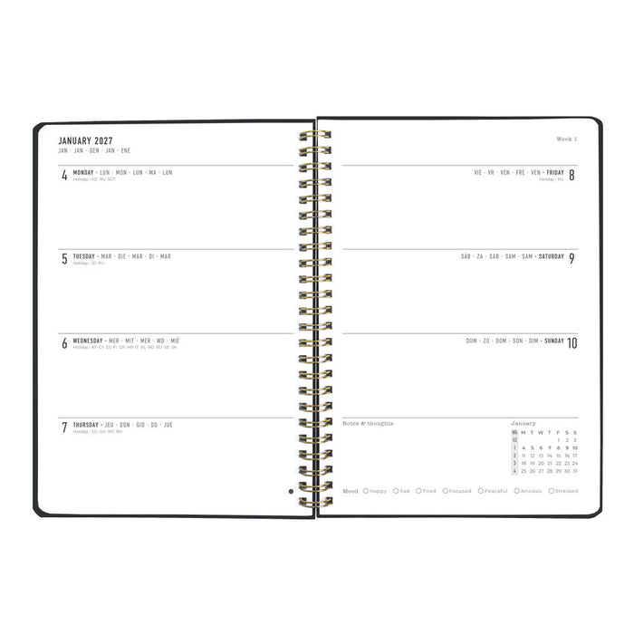 Letts A5 Weekly Planner, Celebrate, 2027 Grey 27-082184#color_grey