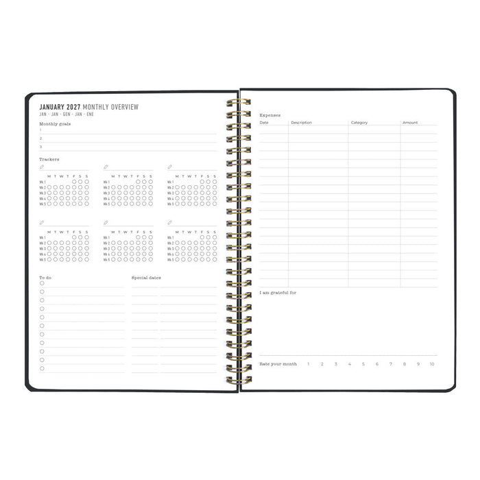 Letts A5 Weekly Planner, Celebrate, 2027 Grey 27-082184#color_grey