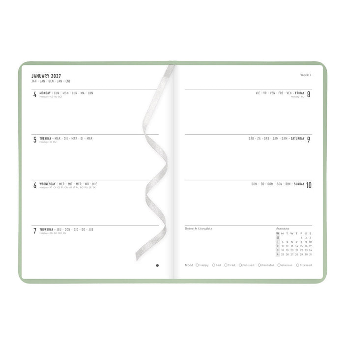 Letts A5 Weekly Planner, Conscious, 2027 Sage 27-082396#color_sage
