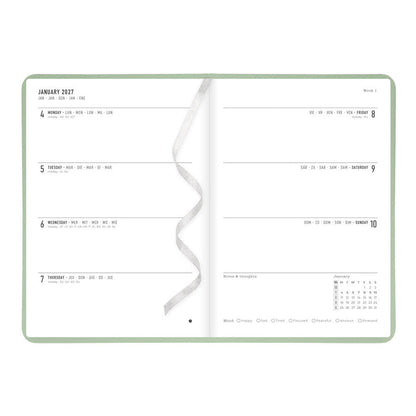 Letts A5 Weekly Planner, Conscious, 2027 Sage 27-082396#color_sage