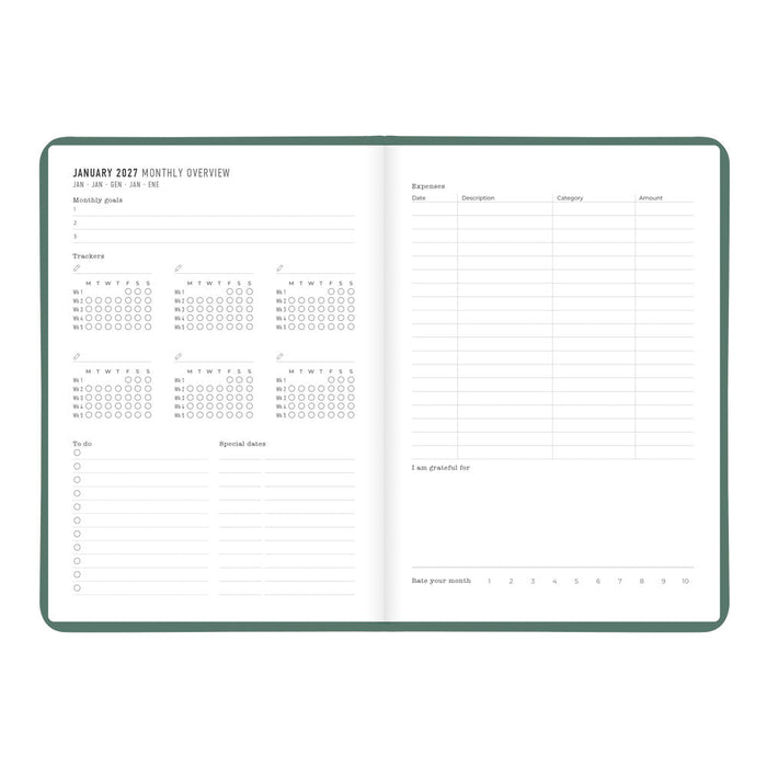 Letts A5 Weekly Planner, Conscious, 2027 Pine 27-082553#color_pine