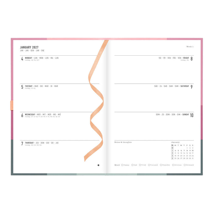 Letts A5 Weekly Planner, Gradient, 2027 Rose 27-082570#color_gradient-rose