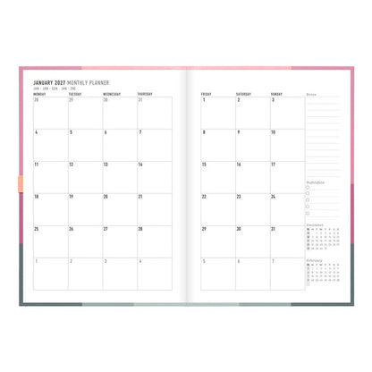Letts A5 Weekly Planner, Gradient, 2027 Rose 27-082570#color_gradient-rose